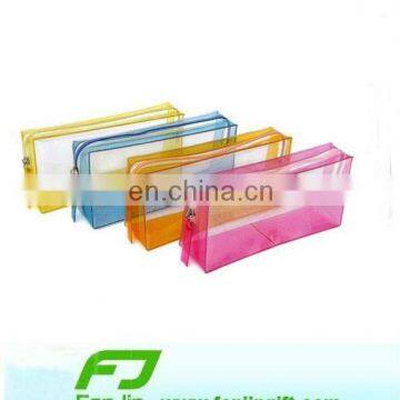 clear vinyl pvc varicolored bag with zipper