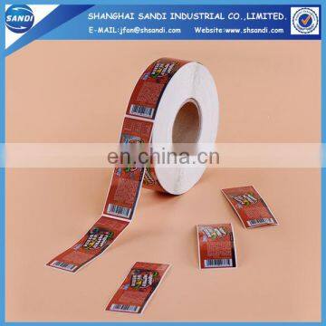 Cheap full color printing rolled adhesive paper label sticker