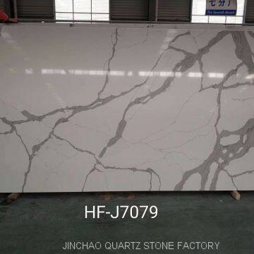 Artificial calacatta white quartz stone slabs