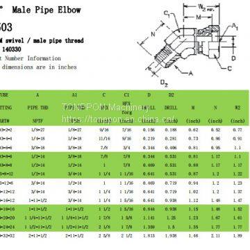 45°Male Pipe Elbow 1503