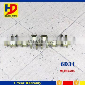 Diesel Engine 6D31 6D31T Crankshaft With Cast Steel ME082505