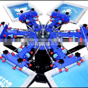 Micro Adjust Six Color Six Station Manual Overprinting Screen Printing Machine T-shirt Overprinting Screen Printer Machine photo-3