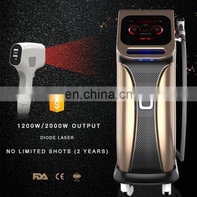 newest powerful Painless 2000w 808nm diode laser permanent hair removal machine