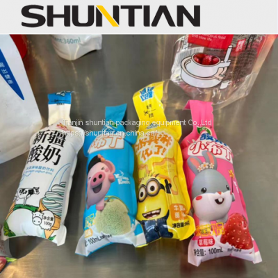 Juice Yogurt Laminated Custom Printing Packaging Shaped Pouch Plastic Polythene Bags for Injected Filling photo-2