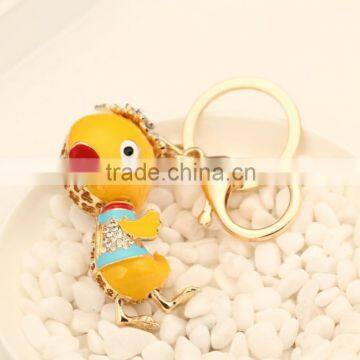 Small yellow duck key chain ring fashion style de ultima moda LLAVERO alloy zinc anmal type