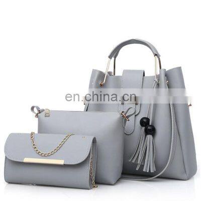 Women Handbags PU Leather Shoulder Bags Casual Tote Bag Tassel Metal Handle Composite Messenger Purse