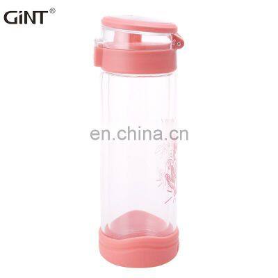 GINT New Desgin Double Wall 370ml Glass Water Bottle With Pattern photo-2
