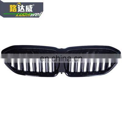 Double Slats  ABS Front Bumper Center Gloss Black Grille For BMW 3 Series G20