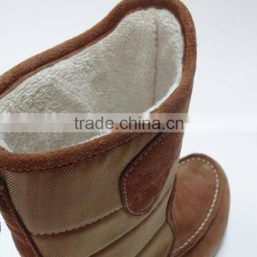 Wiley Herringbone Nylon and Suede Upper Furry Lining Moccasin Boots photo-6