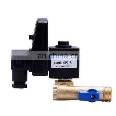 OPT-A OPT-B OPT-T G1/4 AC220V  IP65 Automatic Brass Body Water Mechanical Solenoid Valve Timer Electronic Drain