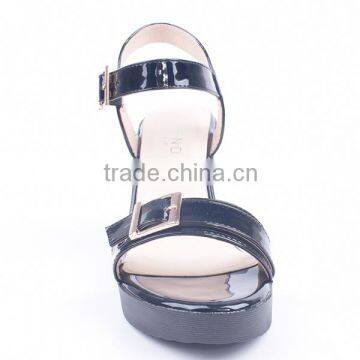 Mature Sexy Women Wholesale Shiny Upper Material High Heel Platform Wedge Sandals photo-3