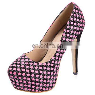 new fashion ladies pumps high heel platform shoes women dotted design platform sandals shoes