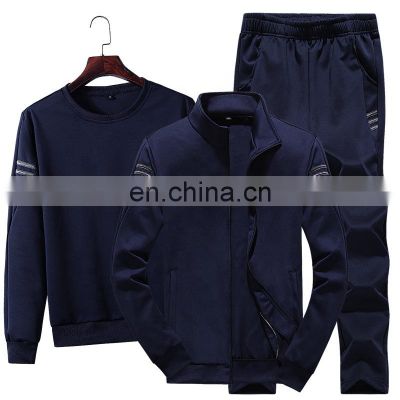 plus size 2020 sports suit men's casual three-piece suit spring and autumn new sweater men's custom wholesale