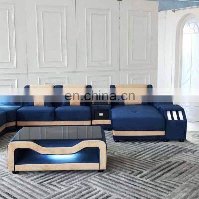 Hot Sale Modern Blue Velvet Leather Fabric Sofa Set Furniture Chesterfield Living Room Sofas