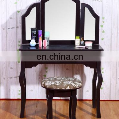 gold simple wooden plywood dressing table designs price with mirror and Stool