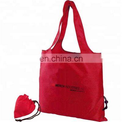 Multi-color Recycle Portable Grocery Custom Logo Polyester Material Tote Shopping Bag Reusable Grocery Bags photo-3