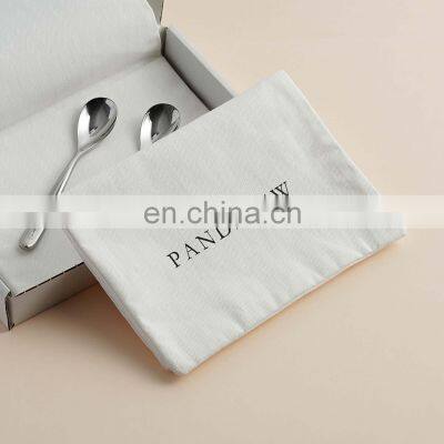 PandaSew Custom Logo Luxury Jewelry Packaging Bag Herringbone Cotton Envelope Style Jewelry Pouch