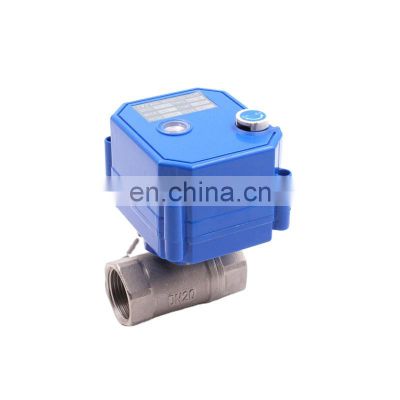 DN15 DN20 DN25 CWX-25S 2 way brass ss304 mini electric motorized water ball valve spring return motorized valve