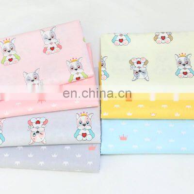 Cartoon Dog Crown Printed Fabric Newborn Bag Cotton Twill for Children Bedding Fabric photo-4