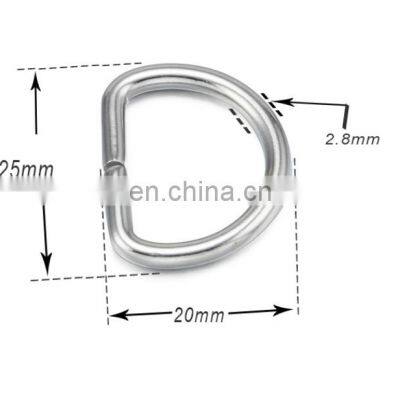 Manufacturers customized stainless steel D - ring box bag hardware D - buckle metal D - ring