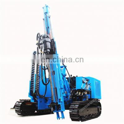 Solar pile driver for tractor ramming machine