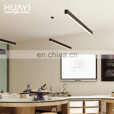 HUAYI High Brightness 25w 30w 50w Aluminum Indoor Supermarket Office Ceiling Hanging LED Linear Light photo-5