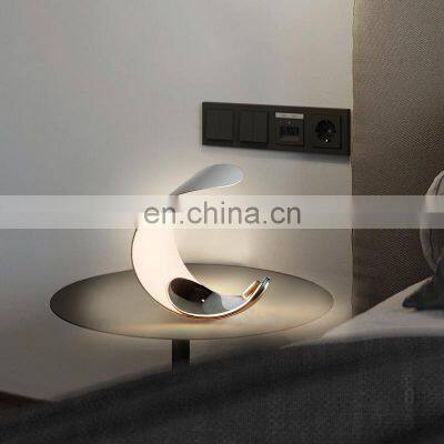 Italian Moon Desk Lamp Simple Living Room Study Bedroom Adornment Crescent Touch Small Table Light photo-2