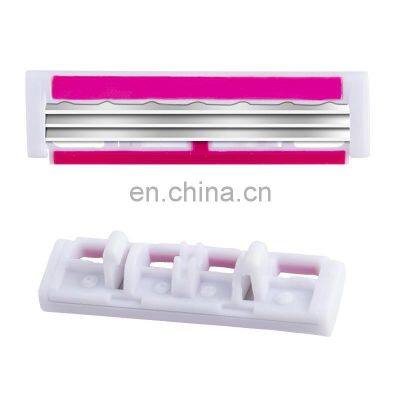 Triple Blades Disposable Razor For Women Stainless Steel Blades Rubber Handle Safety Razor Ladies Bikini Razor CM3-01P photo-5