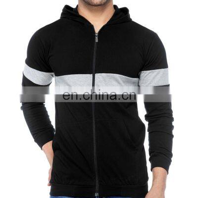 Zipper up hoodie jacket men's fleece jumper with hood Embroidery logo Full zipper hoodies