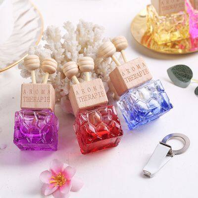 Hot Selling Square Shape 10ml Empty Colored Car Perfume Diffuser Bottle With Clip photo-4
