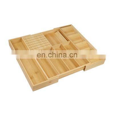 Bamboo Expandable Silverware Organizer Kitchen Drawer Adjustable Cutlery Organizer photo-4