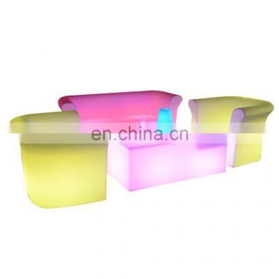 curved stool bench chair/sex sofa chair/glowing PE plastic furniture led bar table and chair sofa