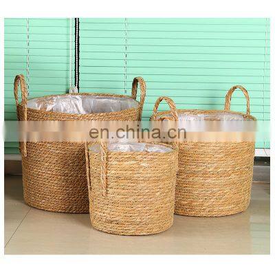 2022 Selling Straw Multi Organizers Kitchen Craft Newest Girls Large Round Toy Big Kid Storage Bin