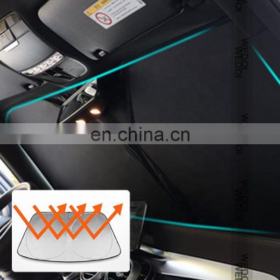 2022 New Front Car Window Sunshades Foldable UV Visor Protector Silver Cloth Interior Curtain  Protect Privacy Windshield Custom