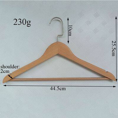 Eco-friendly Custom Beech Hanger With Shelft Hose Grooves Hotel Smooth Durable Wooden Cloth Hangers photo-2