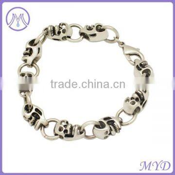 Fashion Stainelss Steel Skull Bracelet in Antique Silver Color photo-3