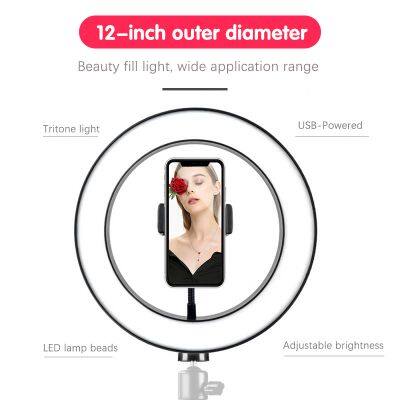 12 Inch LED Ring Light With Phone Holder And Flexible Hose Selfie Ring Light With 3 Light Modes And 10 Brightness Levels photo-2