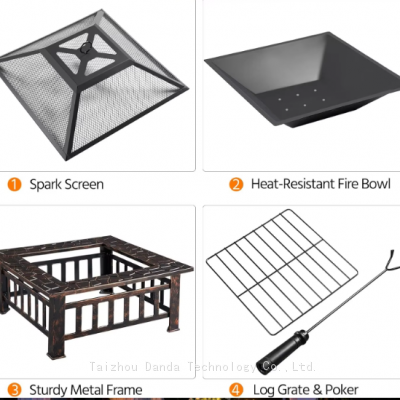Iron Wood Burning Fire Pit 3 in 1 photo-3