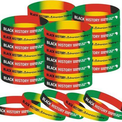 Supplier Custom Black History Month US Canada February Social Activities Waterproof Durable Soft Comfortable Silicone Bracelets photo-3