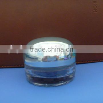 empty glass body cream jar with aluminum cap