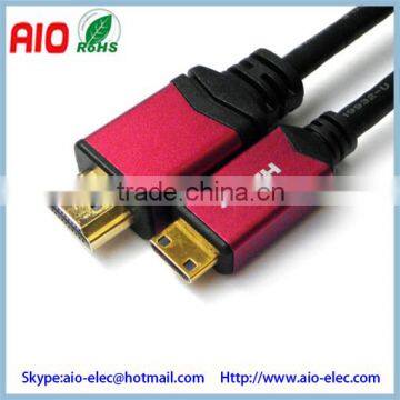 1.4V High speed quality braided mini hdmi male to hdmi male cable type a to c 2043p 1080P HDTV,DV