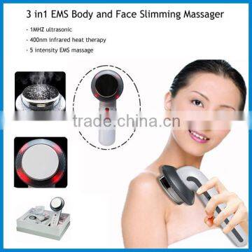 Anti Cellulite and Wrinkle Hand held 3 in 1 Ultrasonic Infrared EMS face and body slimming Massager beauty Machine