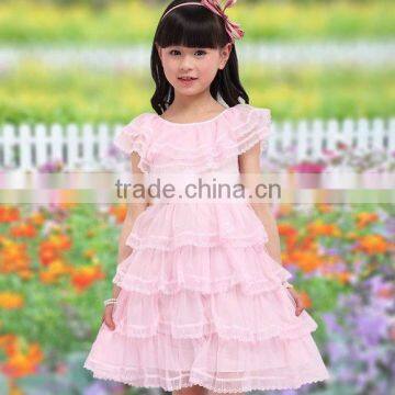 2013 new summer kids dress, sweet big girl dress, size 7 to 12 girl chiffon dress