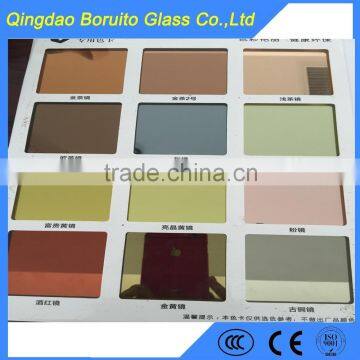 Tinted color mirror glass for building decoration