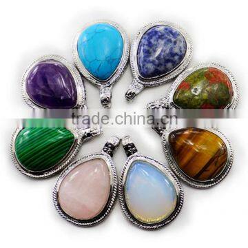 Wholesale Fashion Natural Stone Water Drop Pendants Charms Teardrop