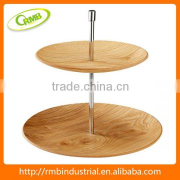 2 Layers Round Shape Tray, wood tray