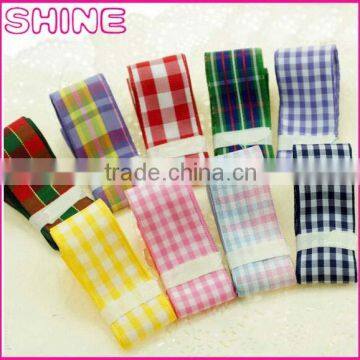 Welcome Ribbon OEM ODM Pack for Hot Sale Classic 2.5cm Wide England Grid Ribbon Fbric for DIY Butterfly Accessories