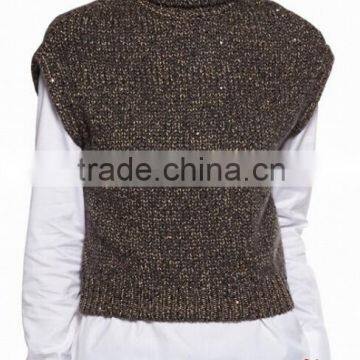 Women Cashmere Turtle Neck Short Sleeve Sweater photo-2
