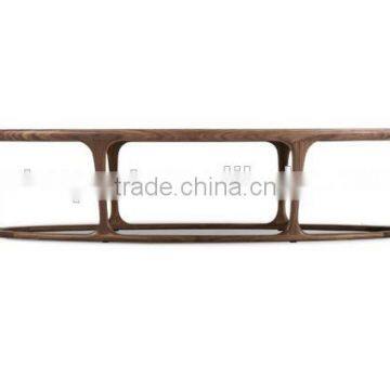 Modern Living Room Furniture Round Coffee Tables Wood Frame Glass Coffee Tables photo-2