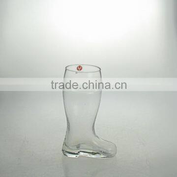 clear wholesales hand made boot shape beer glass